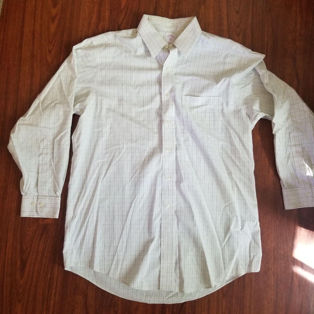 Button Down Men's Work Shirt Plaid Collar